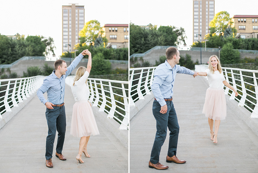 downtown lakefront milwaukee wisconsin, classic upscale elegant engagement, blush tulle skirt, newly engaged couple, engagement ring, photo by laurelyn savannah photography