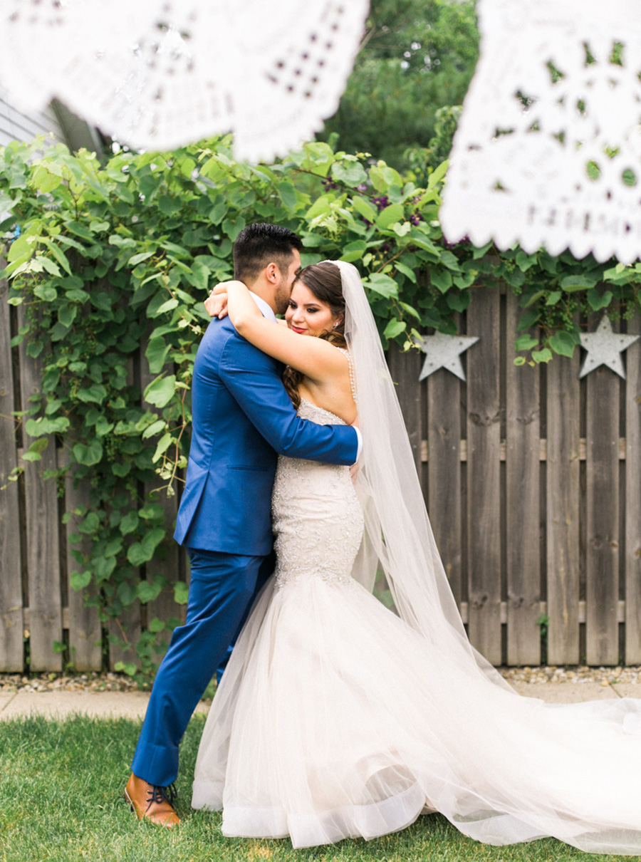 first look, chic industrial chicago, IL wedding at winnetka community house and ignite glass studios, blush pink and gold colors, photo by Laurelyn Savannah Photography - 13