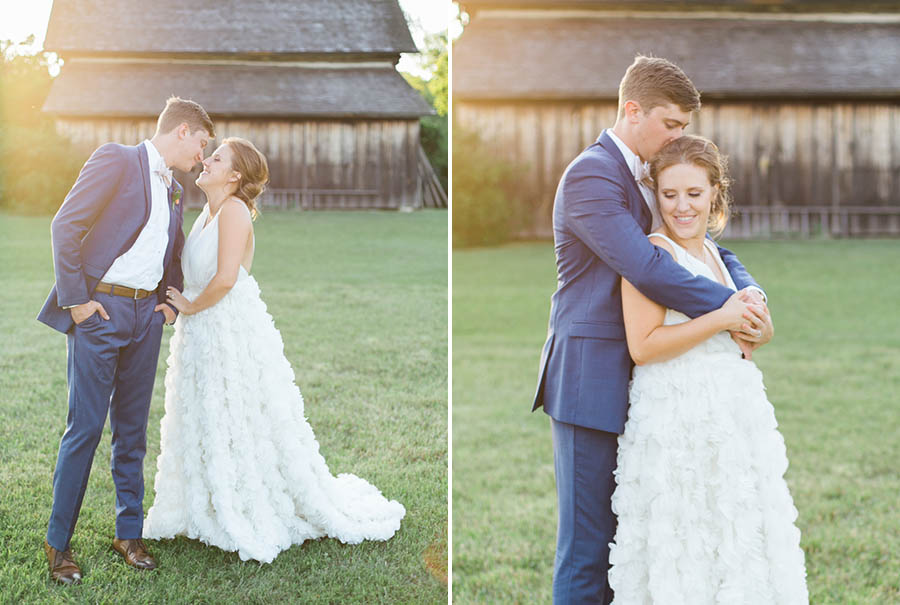 sunset bride and groom portraits at ramhorn farm, outdoor elegant organic and rustic wedding, mauve bridesmaids, evenement planning summer wedding, photo by laurelyn savannah photography 69