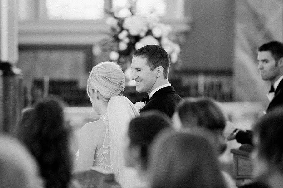 ceremony, romantic and modern wedding at the basilica of st josaphat and milwaukee county historical society, wisconsin, elegant neutral white ivory colors, photo by laurelyn savannah photography 20