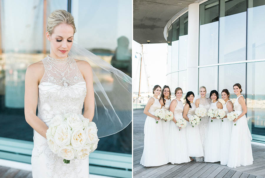 bridesmaid photos lakefront discovery world, romantic and modern wedding at the basilica of st josaphat and milwaukee county historical society, wisconsin, elegant neutral white ivory colors, photo by laurelyn savannah photography 27