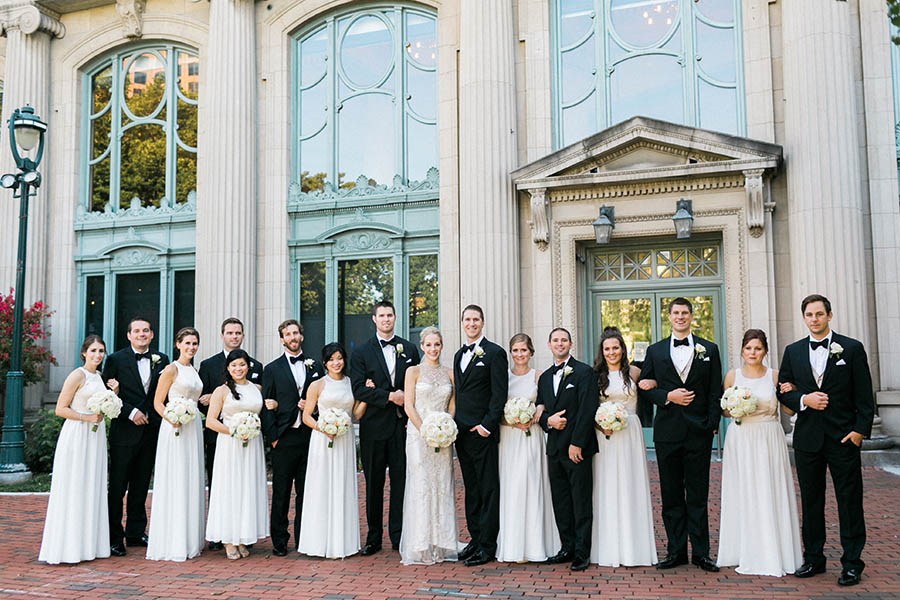 bridal party photos, romantic and modern wedding at the basilica of st josaphat and milwaukee county historical society, wisconsin, elegant neutral white ivory colors, photo by laurelyn savannah photography 31
