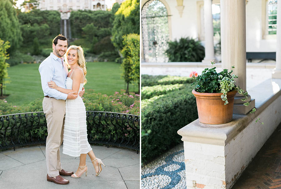 villa terrace decorative arts museum, milwaukee wisconsin romantic elegant engagement session photos with a long dress, photo by laurelyn savannah photography 6