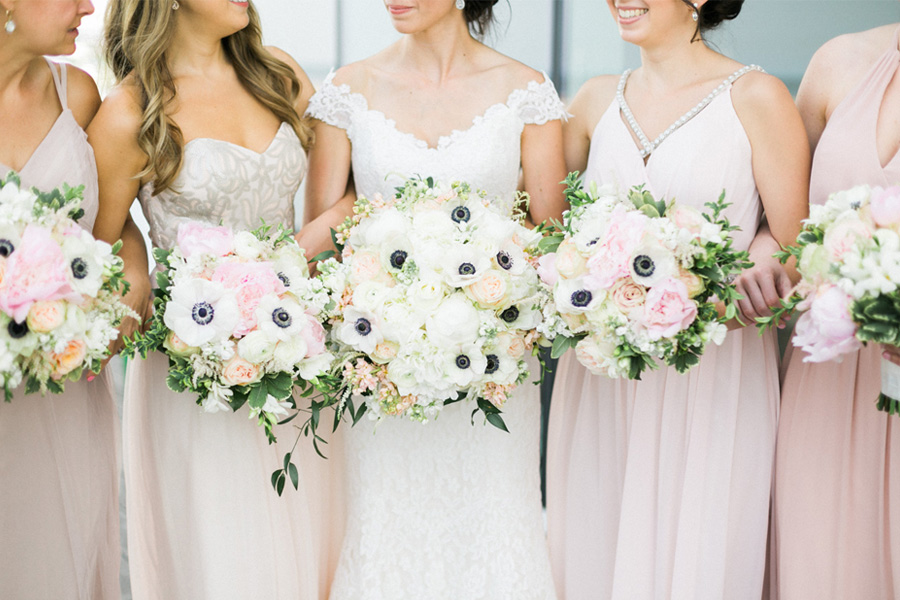 bridesmaids in blush pink, discovery world summer lakeside elegant romantic wedding in milwaukee, wisconsin, photo by laurelyn savannah photography 22