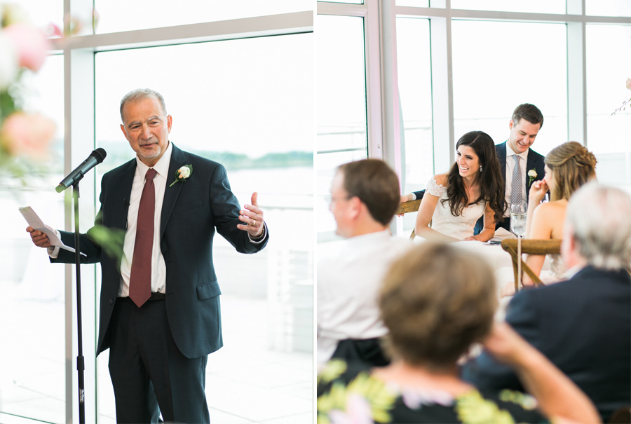 father of the bride toast speech, discovery world summer lakeside elegant romantic wedding in milwaukee, wisconsin, photo by laurelyn savannah photography 44