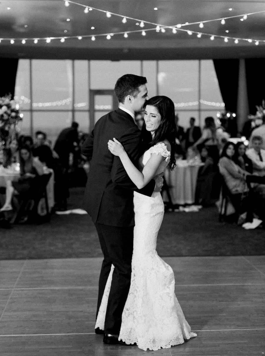 bride and groom first dance, discovery world summer lakeside elegant romantic wedding in milwaukee, wisconsin, photo by laurelyn savannah photography 48