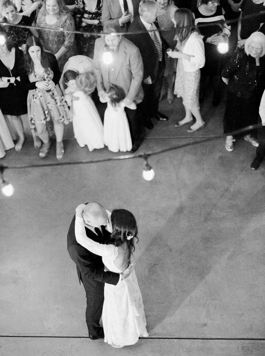 first dance at a boho outdoor wedding at Schlitz Audubon Nature Center in Milwaukee, Wisconsin, photo by Laurelyn Savannah Photography 65