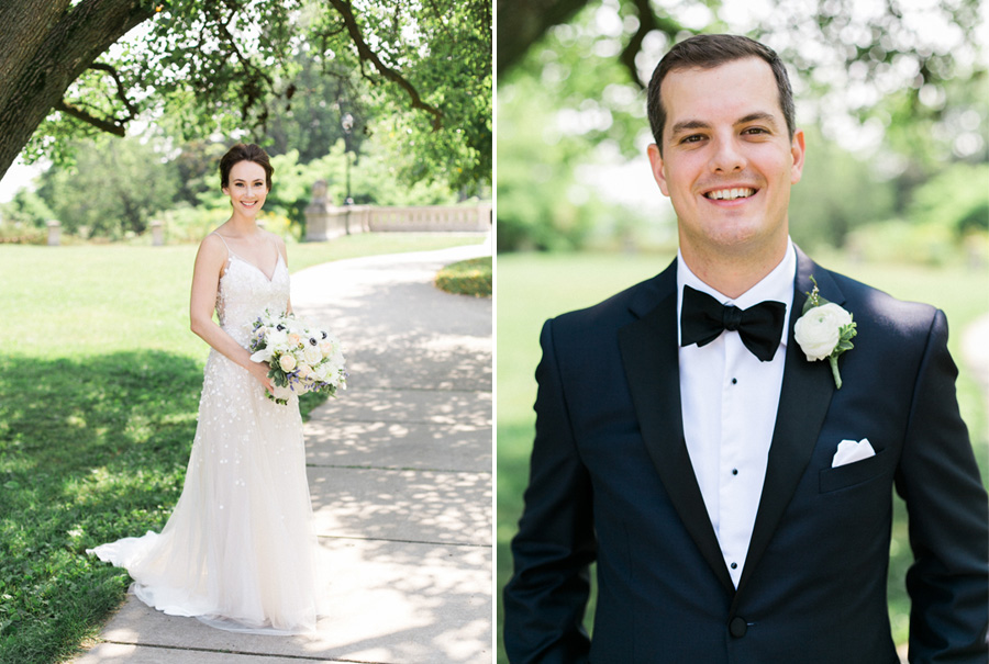 bride and groom photos in Lake Park, elegant and modern lakefront wedding in downtown Milwaukee, Wisconsin with NYC flair, photo by Laurelyn Savannah Photography