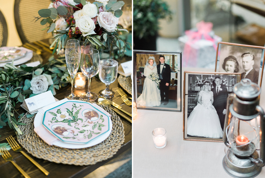 reception table decor, glamping and chic safari romantic outdoor wedding at Milwaukee County Zoo, Wisconsin, photo by Laurelyn Savannah Photography