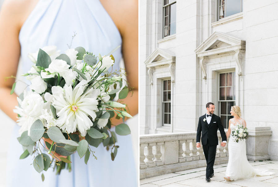 bride and groom portraits, classic, elegant and romantic blue and white wedding in downtown Madison, Wisconsin, and Blackhawk Country Club, photo by Laurelyn Savannah Photography