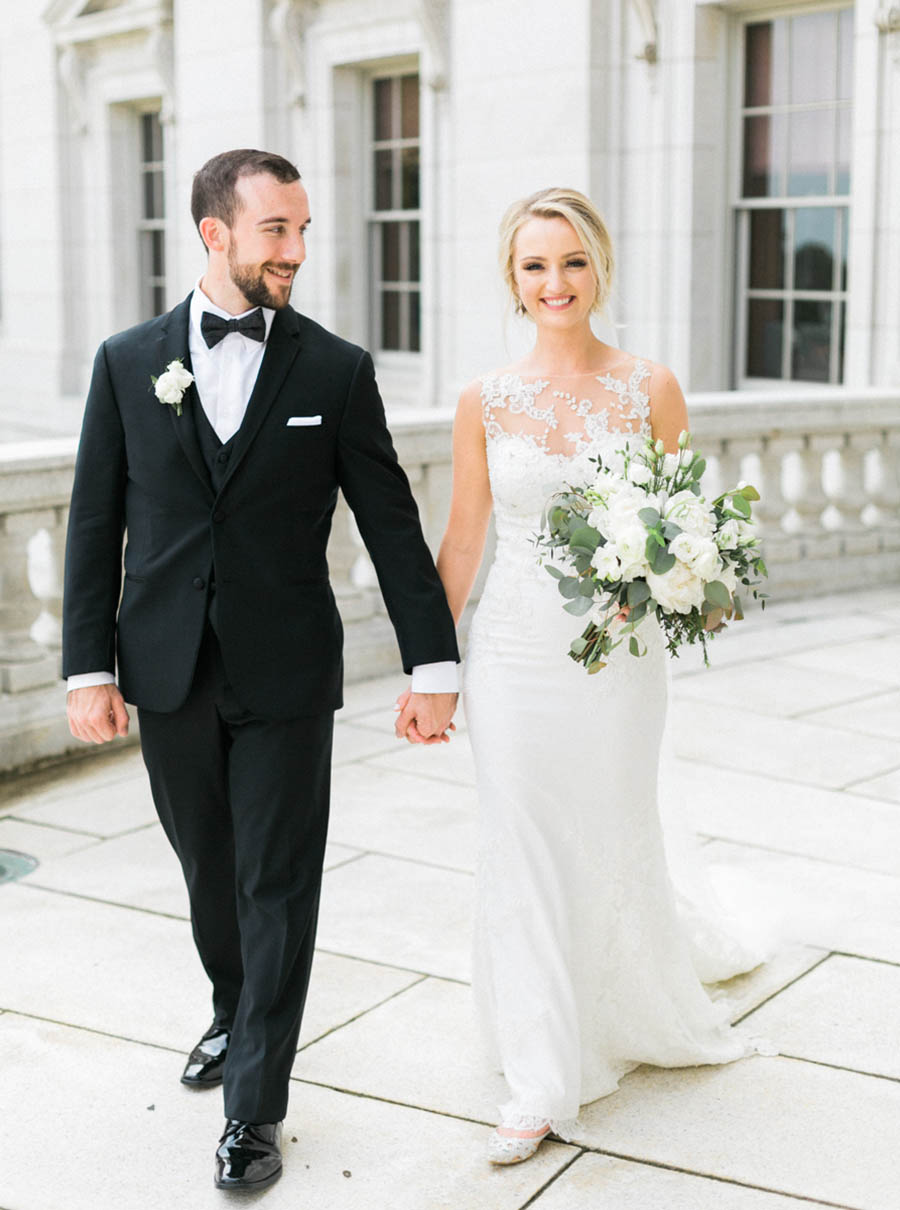 bride and groom portraits, classic, elegant and romantic blue and white wedding in downtown Madison, Wisconsin, and Blackhawk Country Club, photo by Laurelyn Savannah Photography