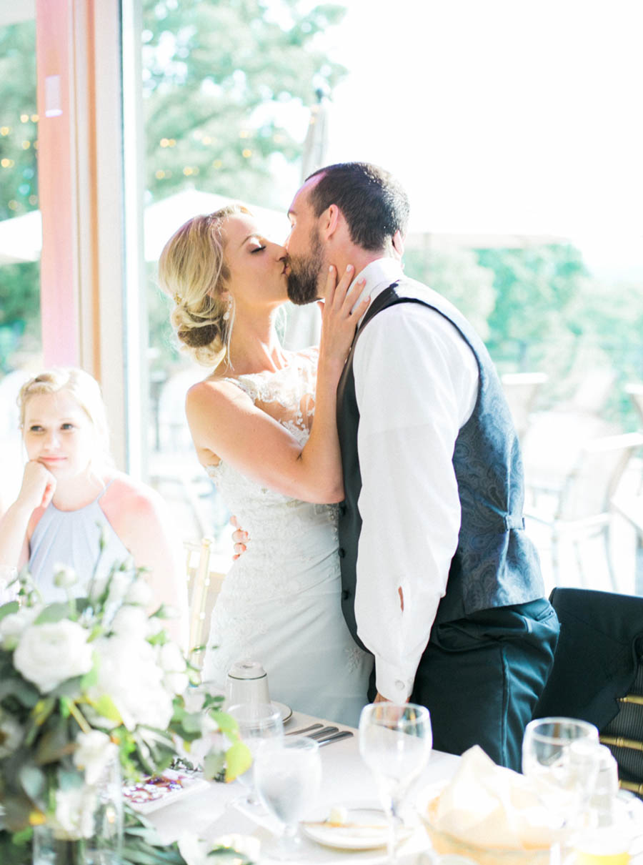 reception toast speech, classic, elegant and romantic blue and white wedding in downtown Madison, Wisconsin, and Blackhawk Country Club, photo by Laurelyn Savannah Photography