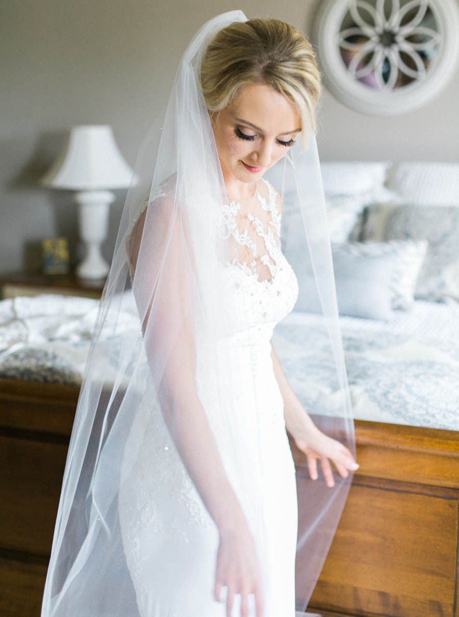 bride getting ready, classic, elegant and romantic blue and white wedding in downtown Madison, Wisconsin, and Blackhawk Country Club, photo by Laurelyn Savannah Photography
