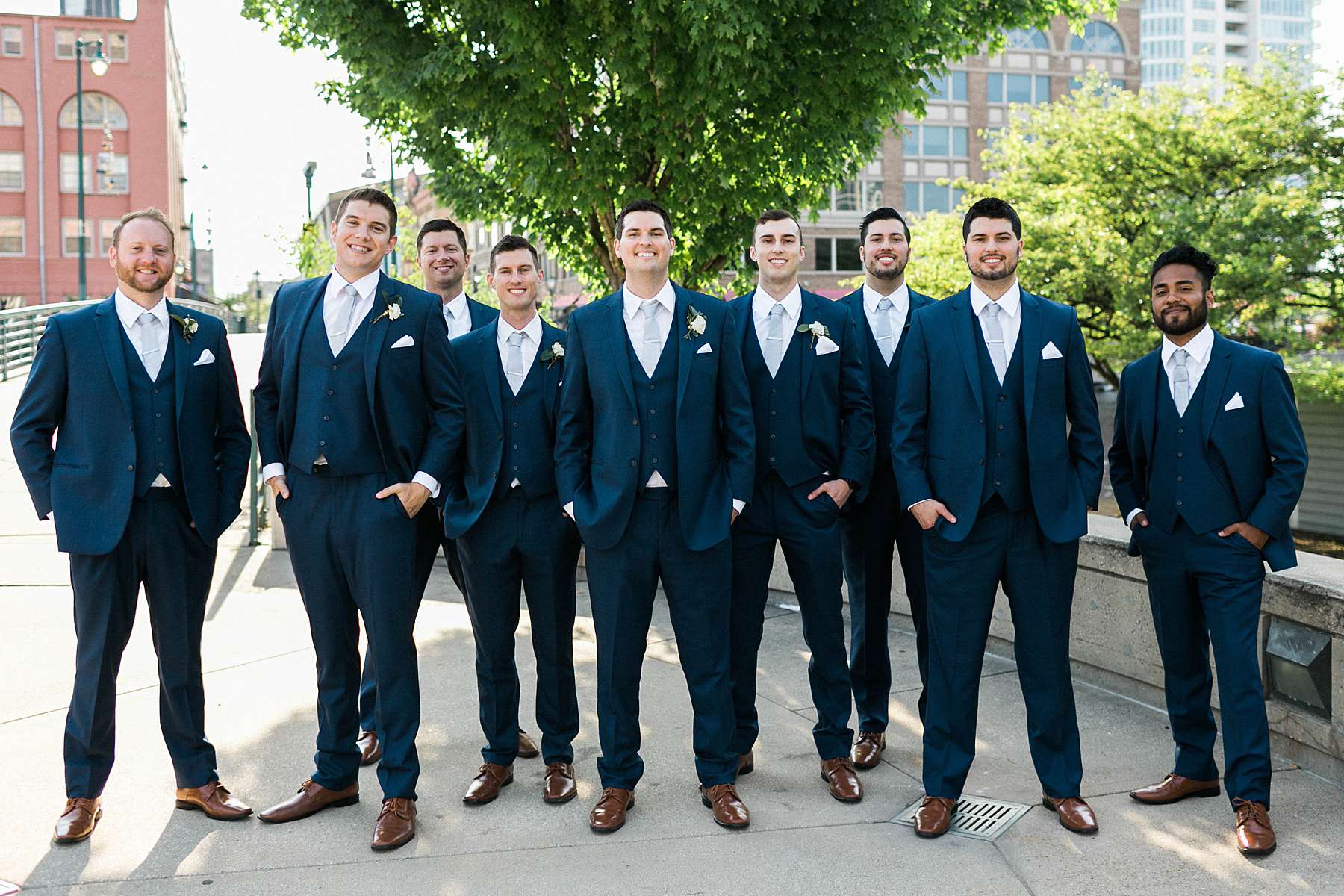 bridal party portraits, romantic wedding at turner hall ballroom downtown milwaukee with milwaukee flower company, photo by laurelyn savannah photography