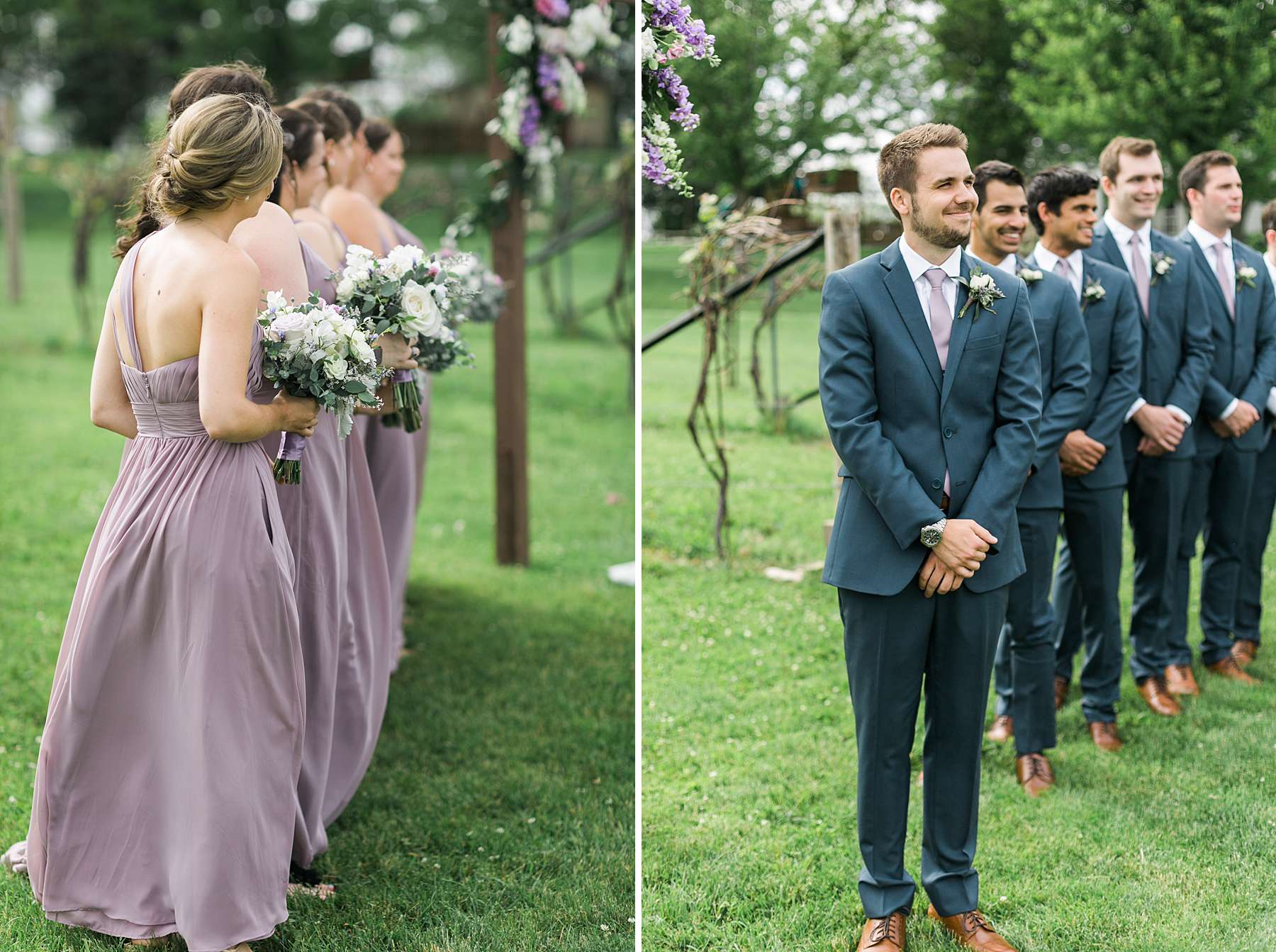 wedding ceremony, rustic romantic wedding at over the vines with midwestern bride, photo by laurelyn savannah photography