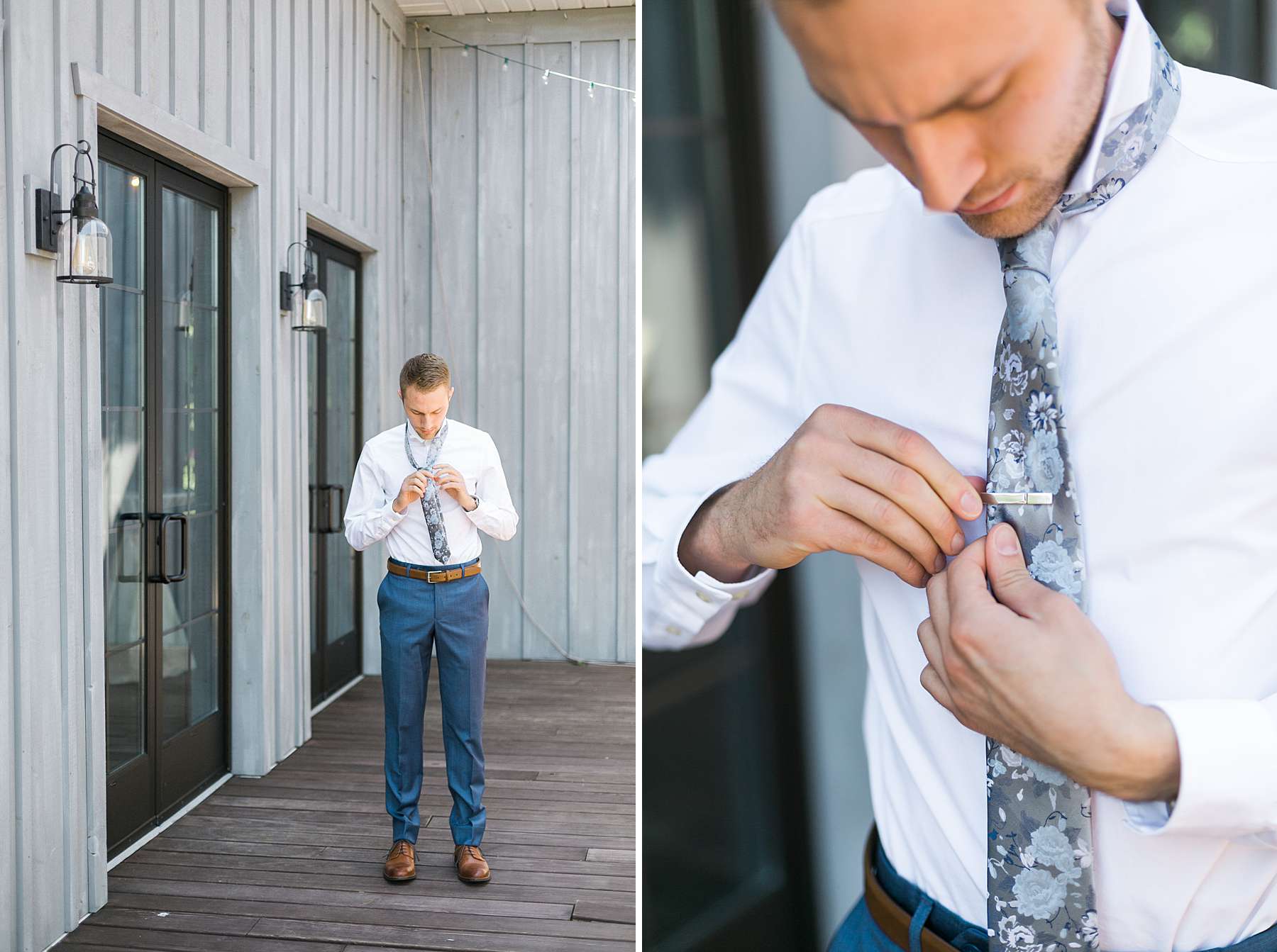 groom getting ready, rustic romantic wedding at the landing 1841, photo by laurelyn savannah photography