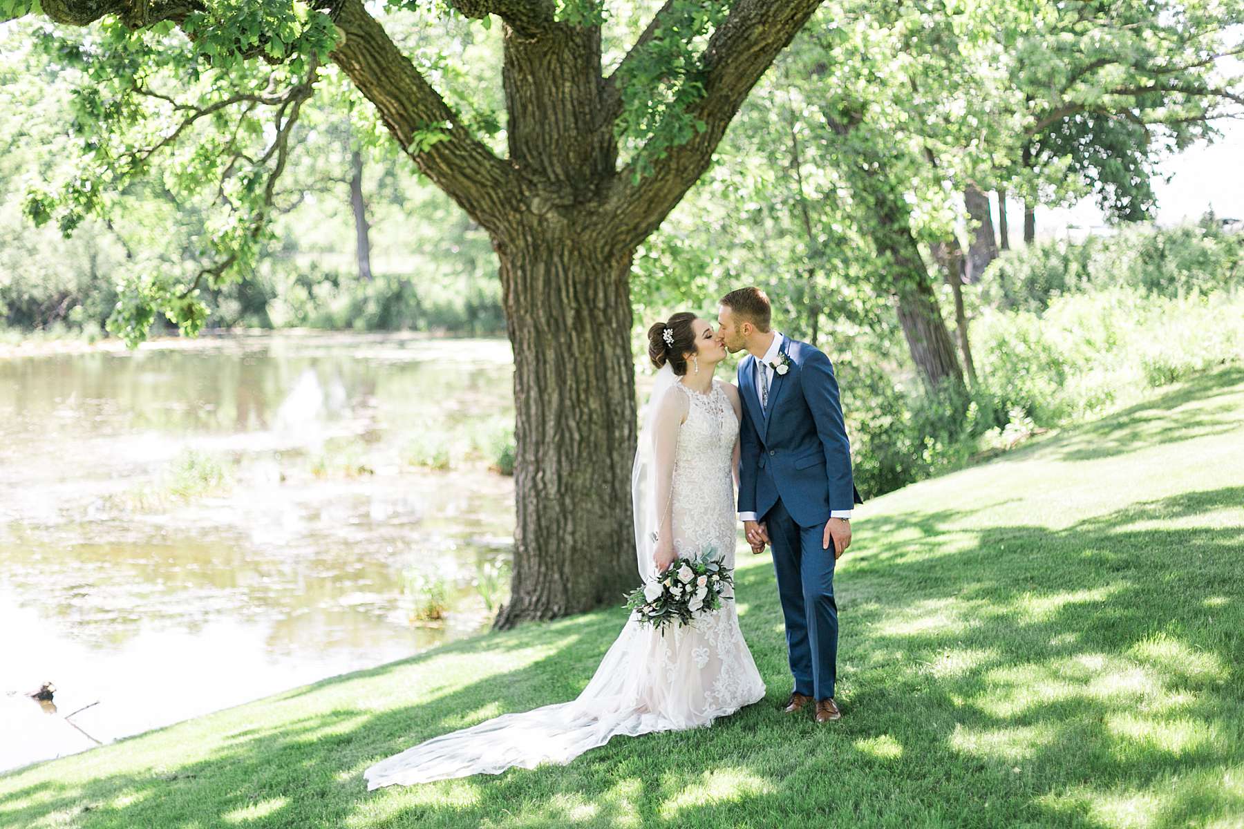 bride and groom portrait, rustic romantic wedding at the landing 1841, photo by laurelyn savannah photography
