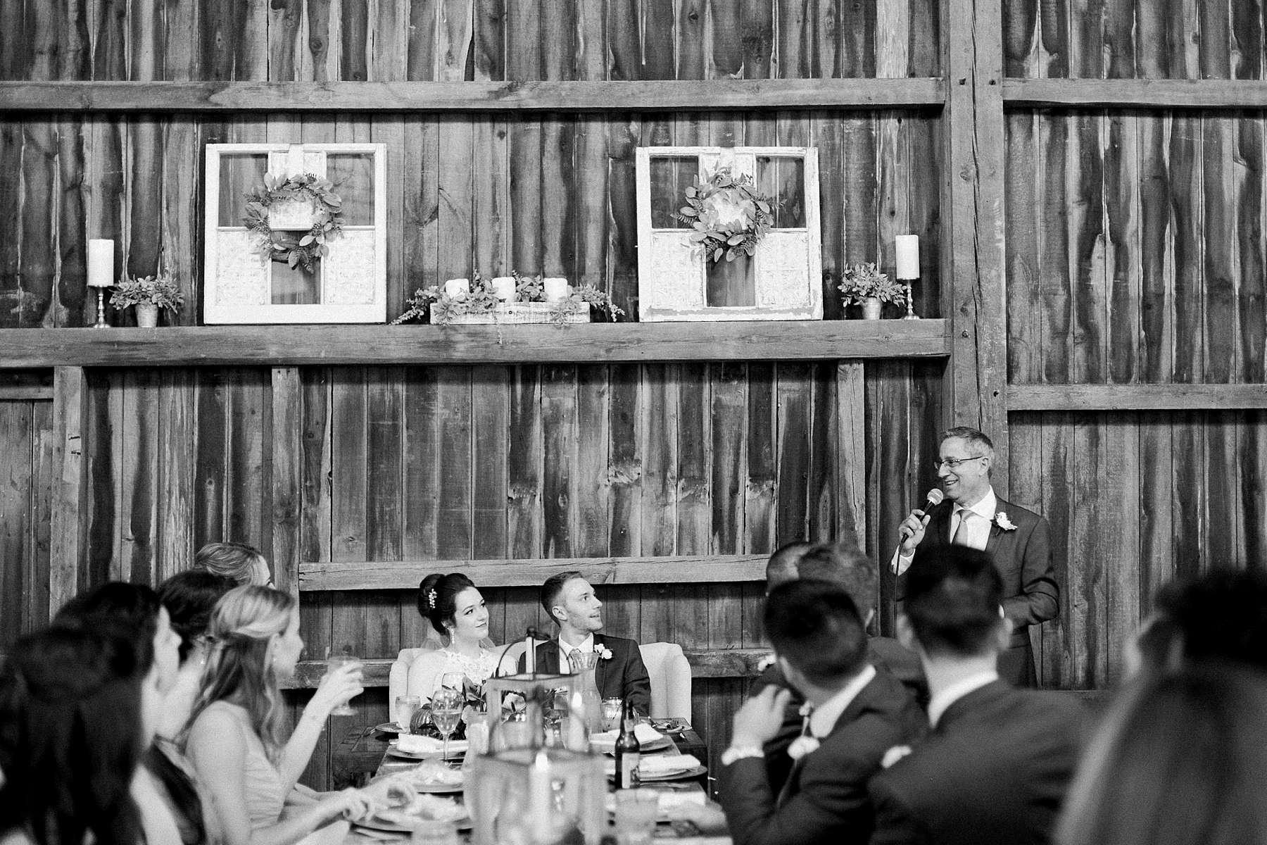 reception toasts, rustic romantic wedding at the landing 1841, photo by laurelyn savannah photography