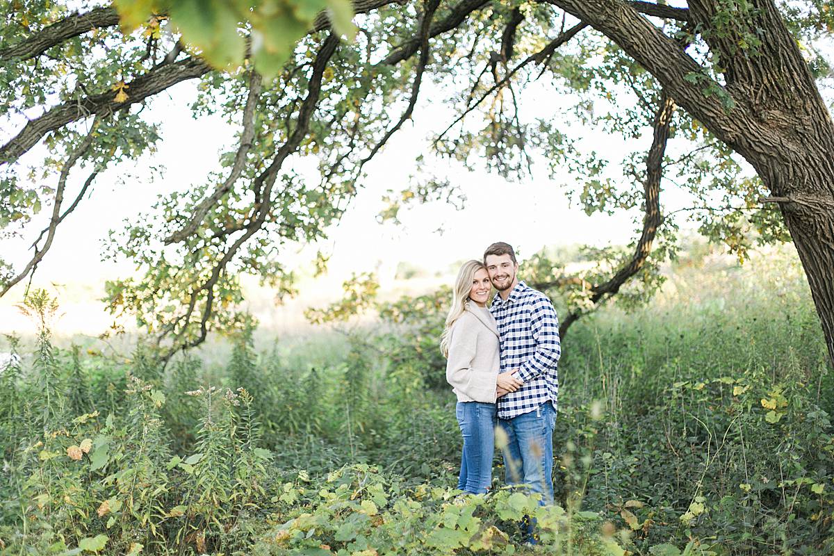 casual fall engagement session at Retzer Nature Center, photo by Laurelyn Savannah Photography