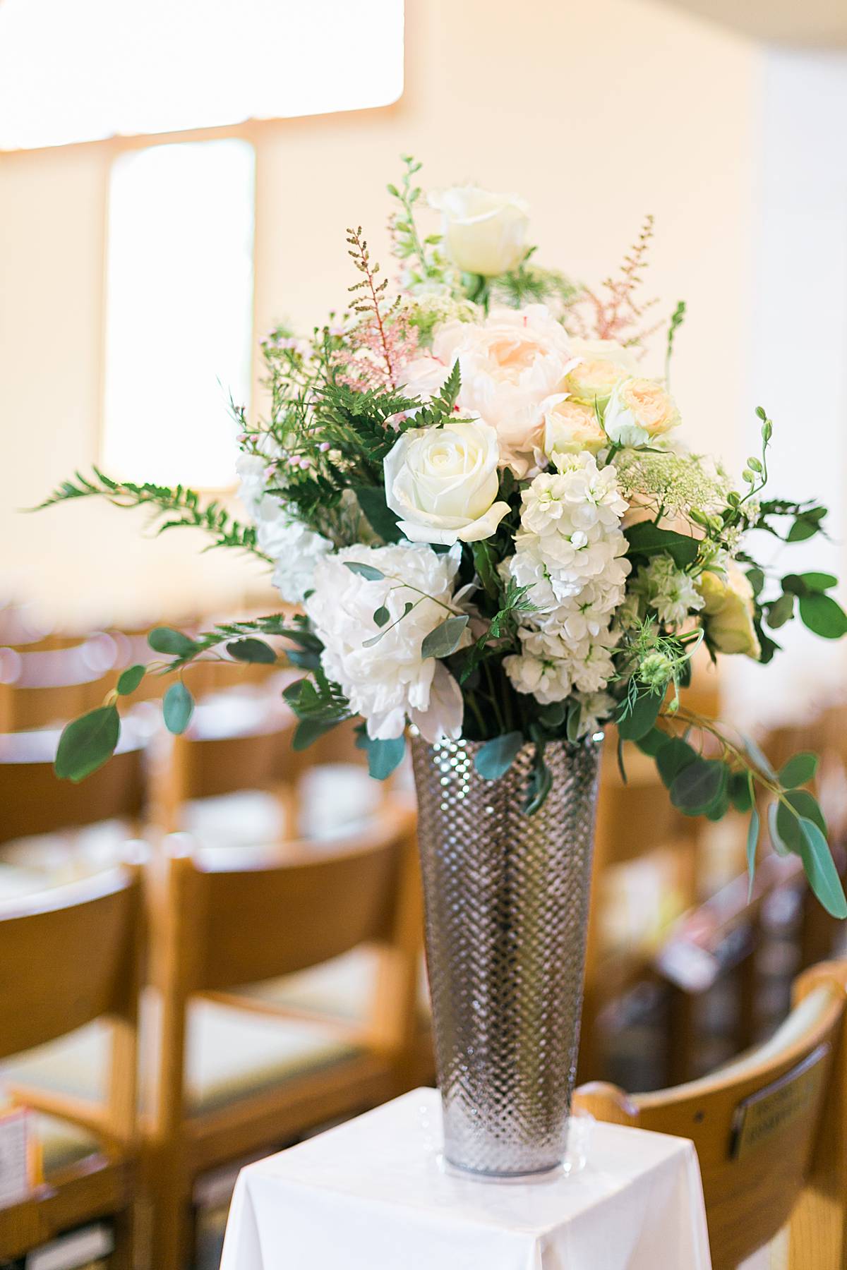 ceremony, romantic lavender wisconsin wedding at mercantile hall, photo by laurelyn savannah photography