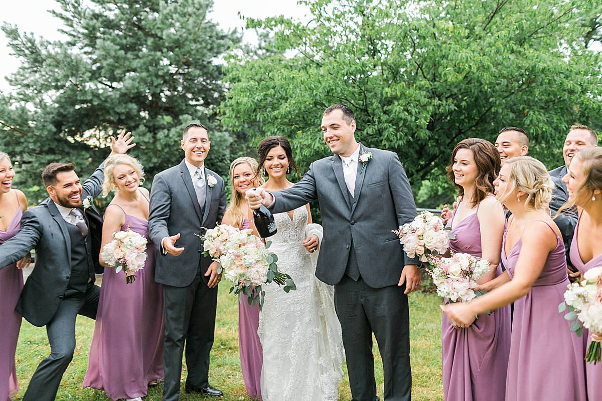 bridal party portraits, romantic lavender wisconsin wedding at mercantile hall, photo by laurelyn savannah photography