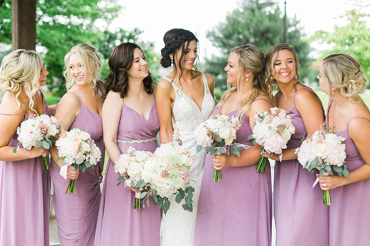 bridesmaid portraits, romantic lavender wisconsin wedding at mercantile hall, photo by laurelyn savannah photography