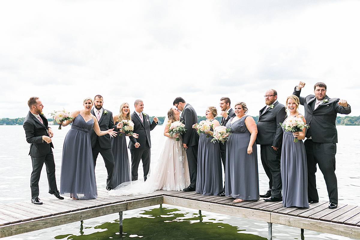 bridal party portraits, classic lakeside wisconsin wedding at oconomowoc lake club, photo by laurelyn savannah photography