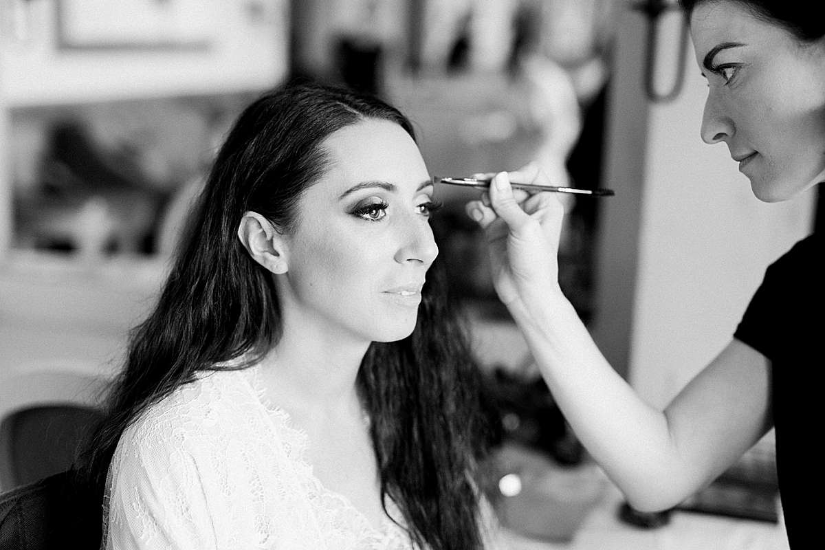 bride getting ready, romantic wisconsin wedding at sentry world stevens point, photo by laurelyn savannah photography