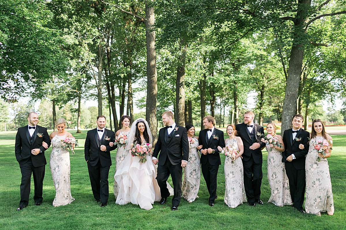 bridal party portrait, romantic wisconsin wedding at sentry world stevens point, photo by laurelyn savannah photography