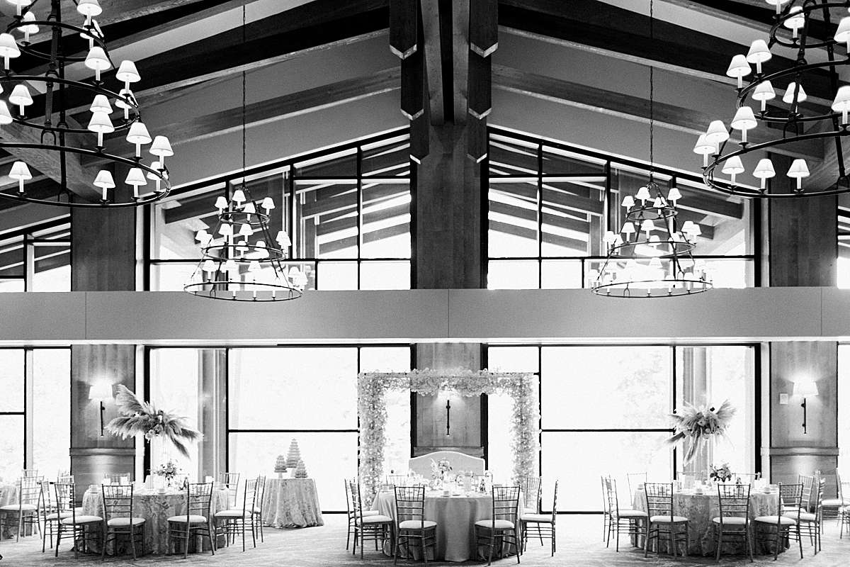 reception decor, romantic wisconsin wedding at sentry world stevens point, photo by laurelyn savannah photography