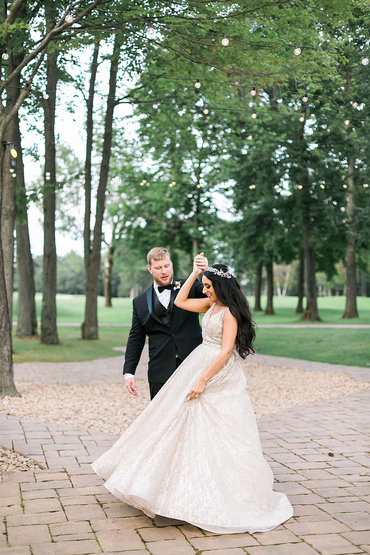 bride and groom portrait, romantic wisconsin wedding at sentry world stevens point, photo by laurelyn savannah photography