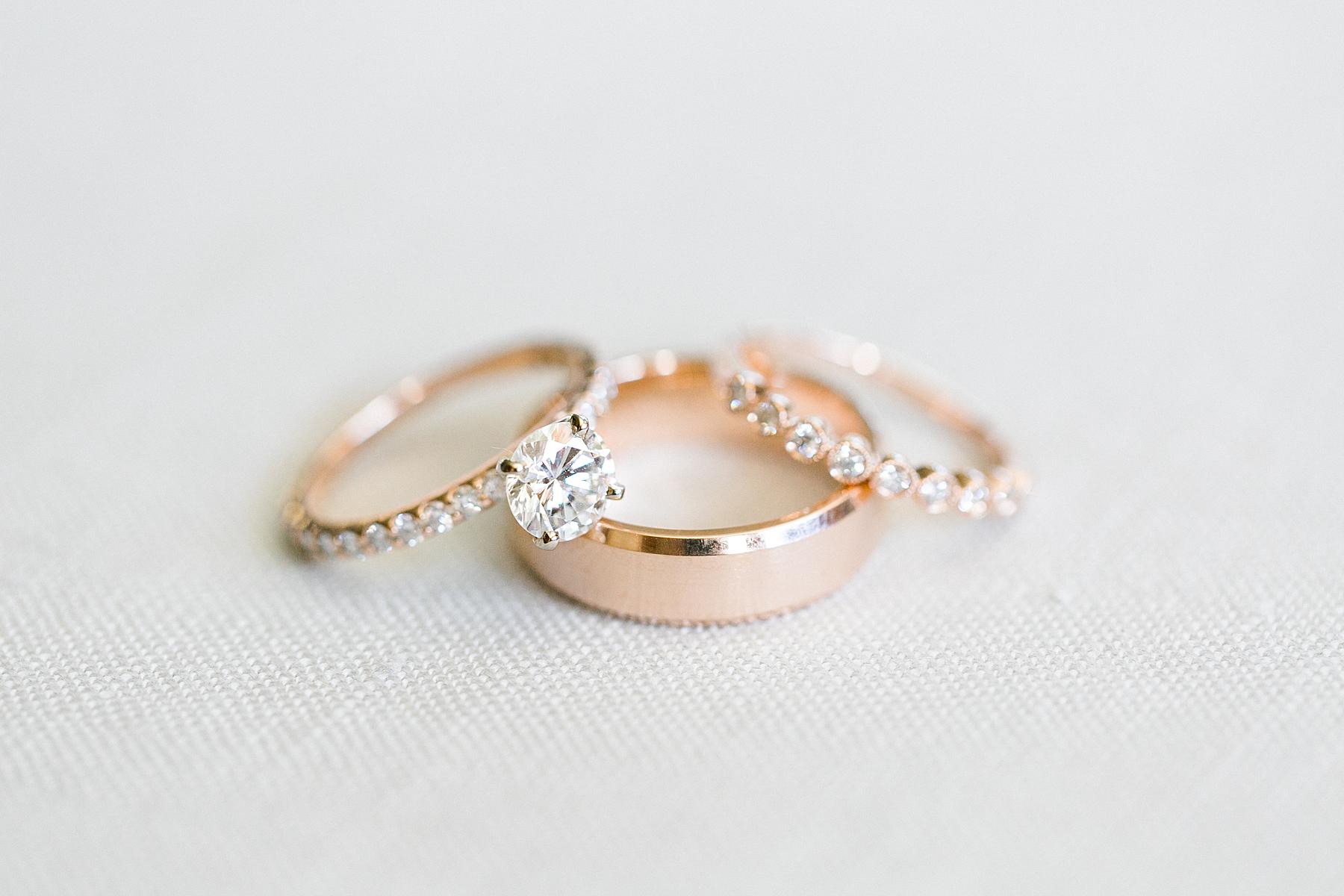wedding rings bands rose gold