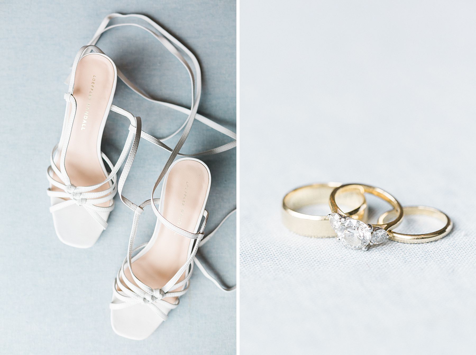 bride's shoes and bridal footwear and yellow gold wedding rings bands