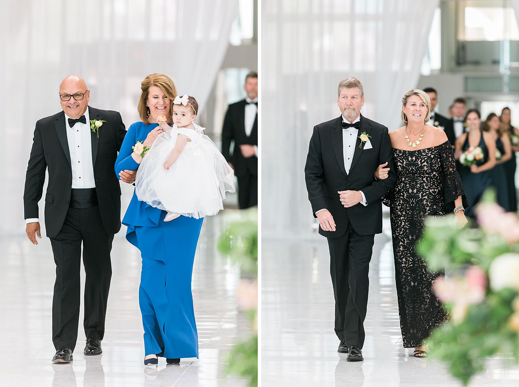 wedding processional with parents and flower girl