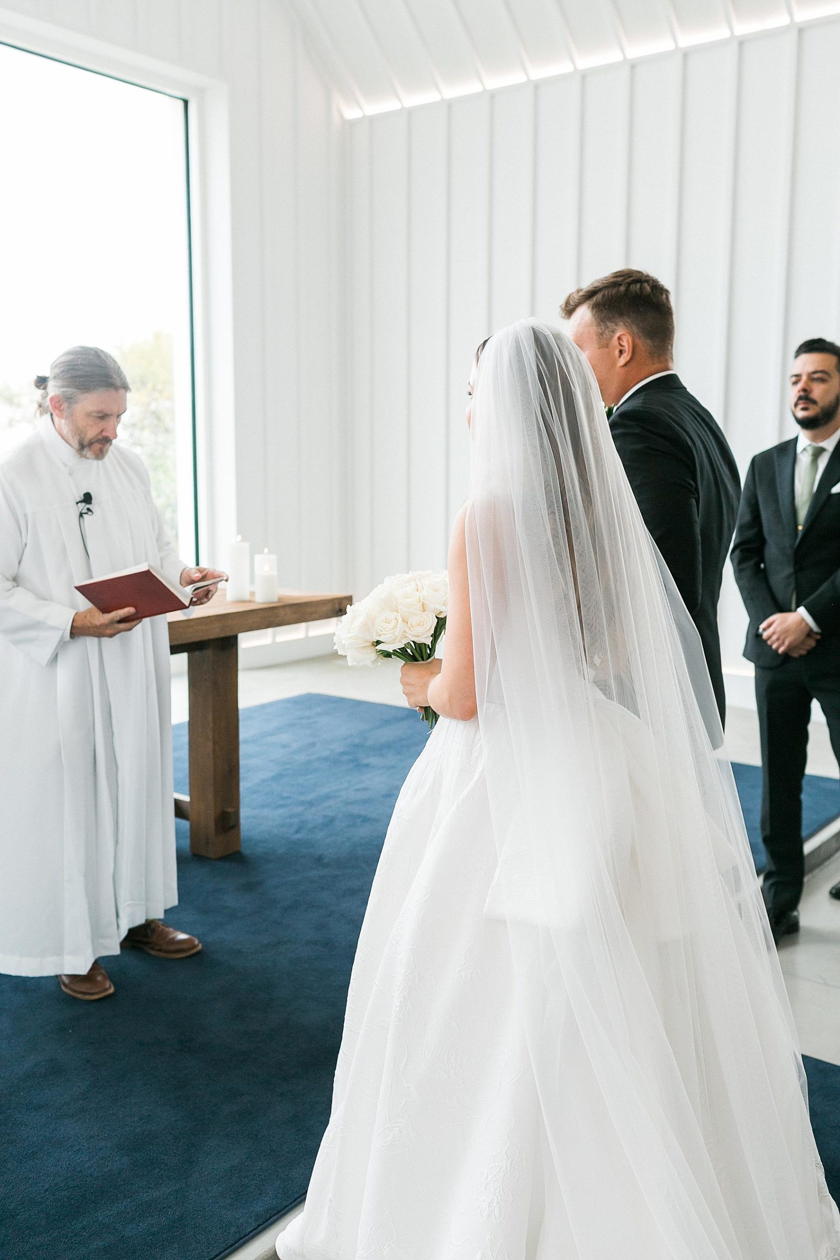 wedding ceremony at straits chapel in kohler wisconsin