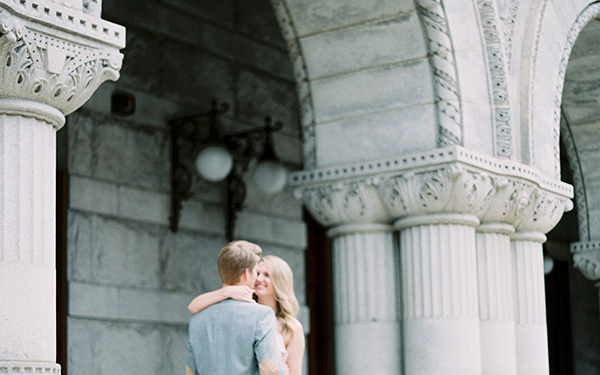 Federal Building downtown Milwaukee anniversary photos, romantic, timeless, classic, elegant couple in love, photo by Laurelyn Savannah Photography