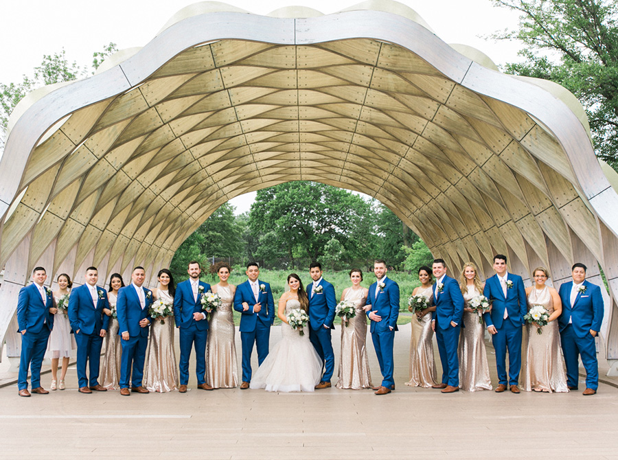 bridal party at honeycomb, chic industrial chicago, IL wedding at winnetka community house and ignite glass studios, blush pink and gold colors, photo by Laurelyn Savannah Photography - 42