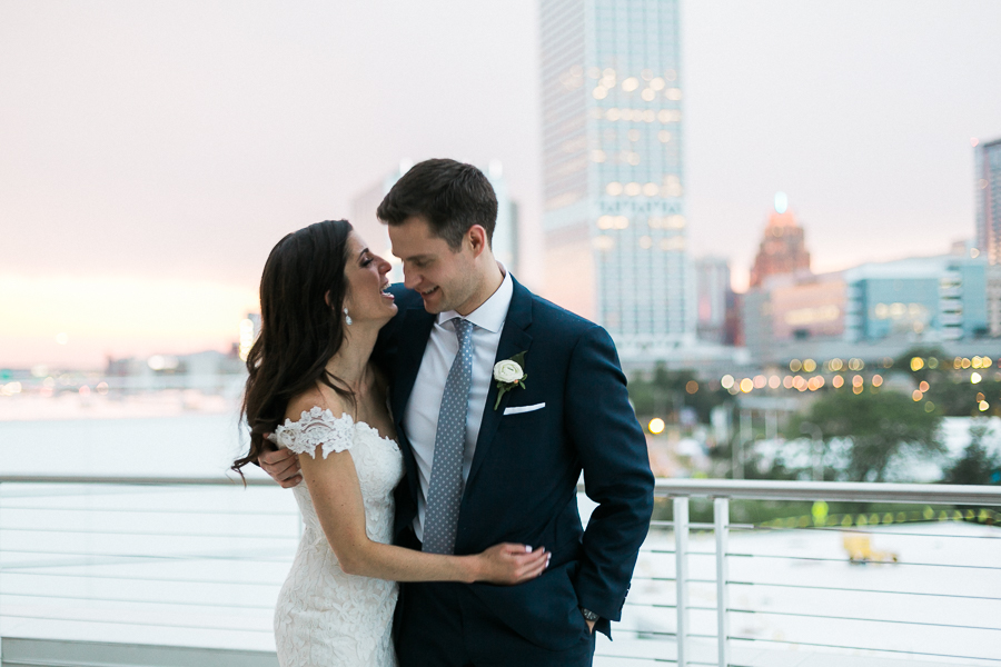 bride and groom portraits, romantic and modern discovery world wedding milwaukee, wisconsin, photo by laurelyn savannah photography 4