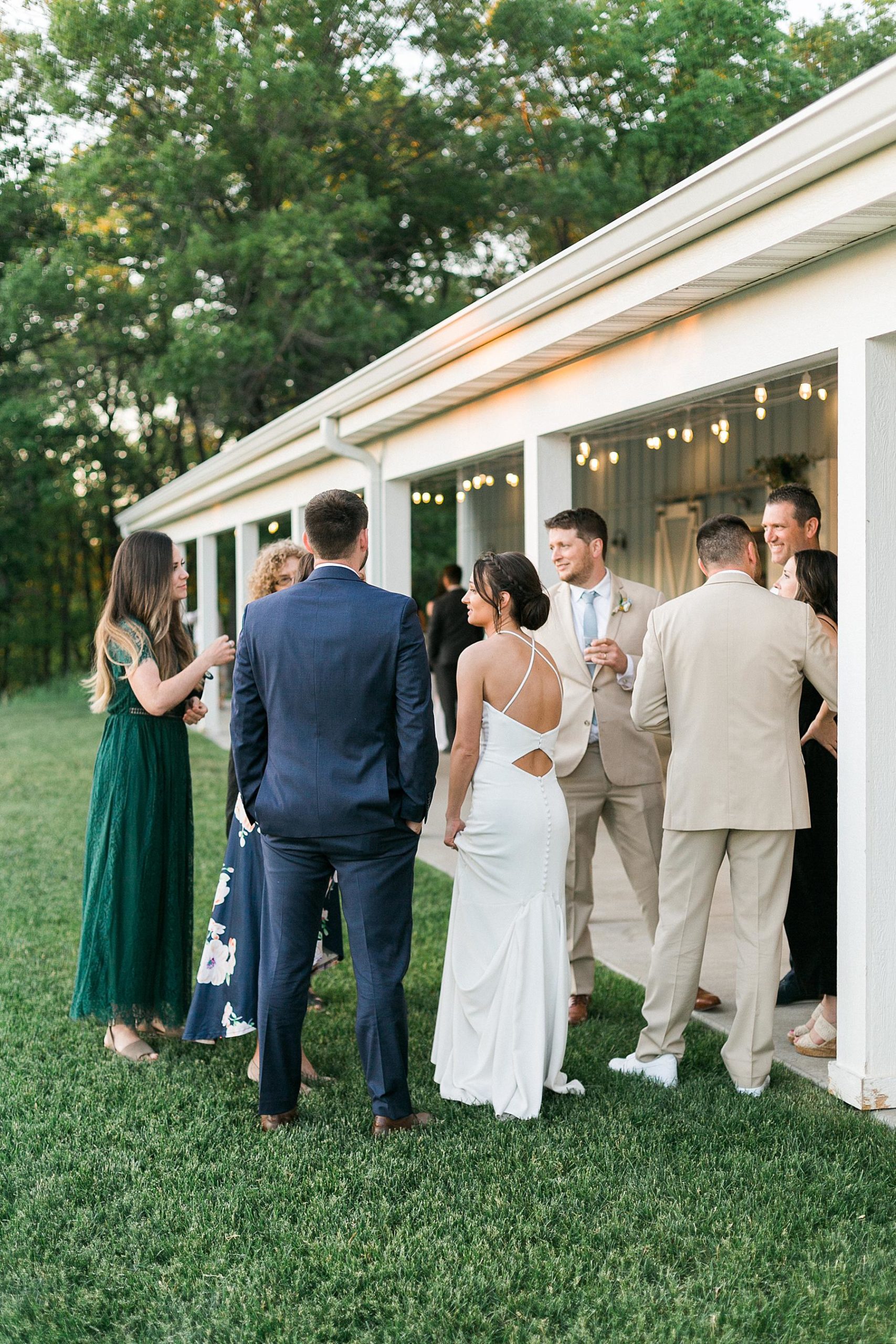 cocktail hour at refined outdoor barn wedding near madison, wisconsin