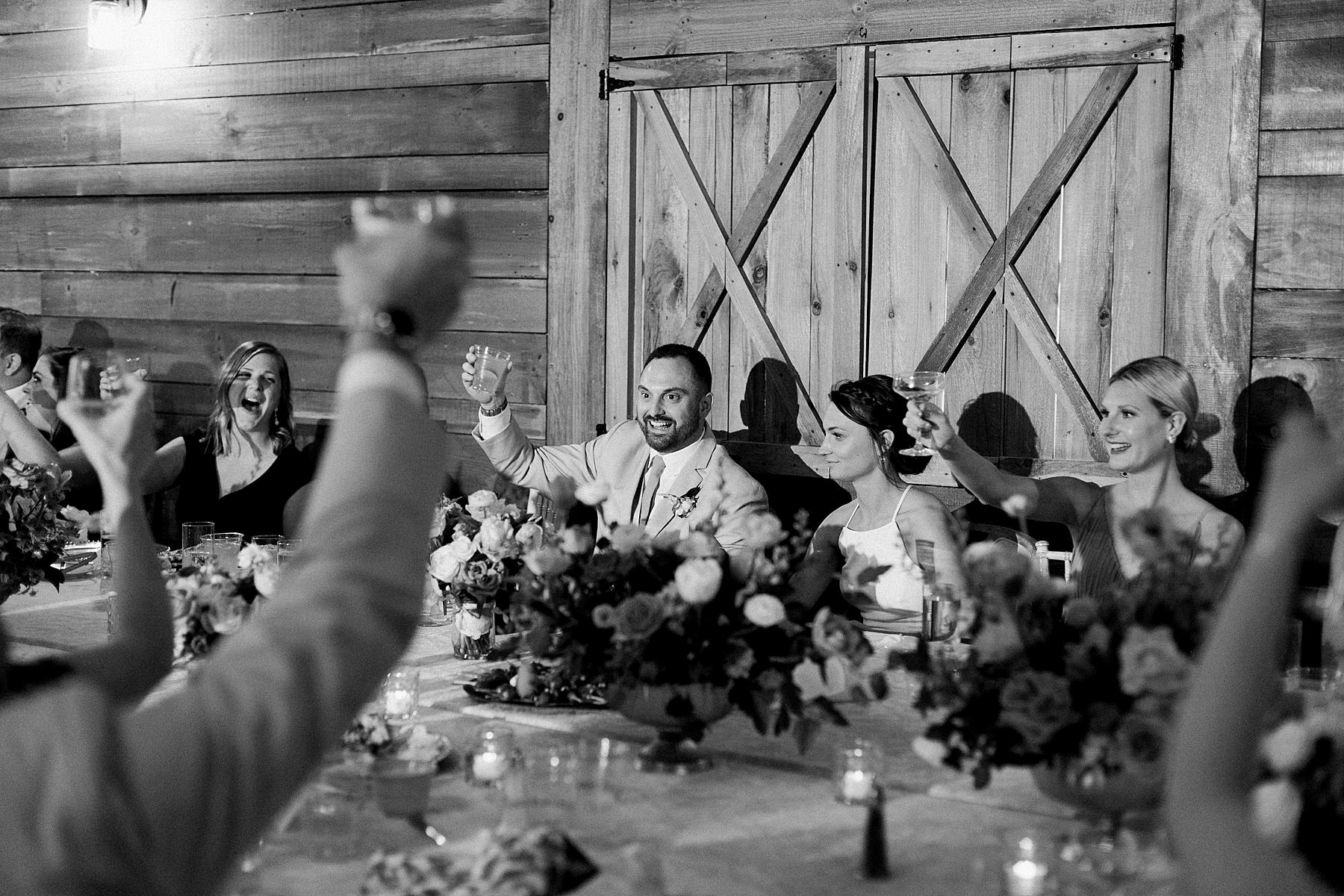 speech toast at barn wedding fields reserve near madison, wisconsin