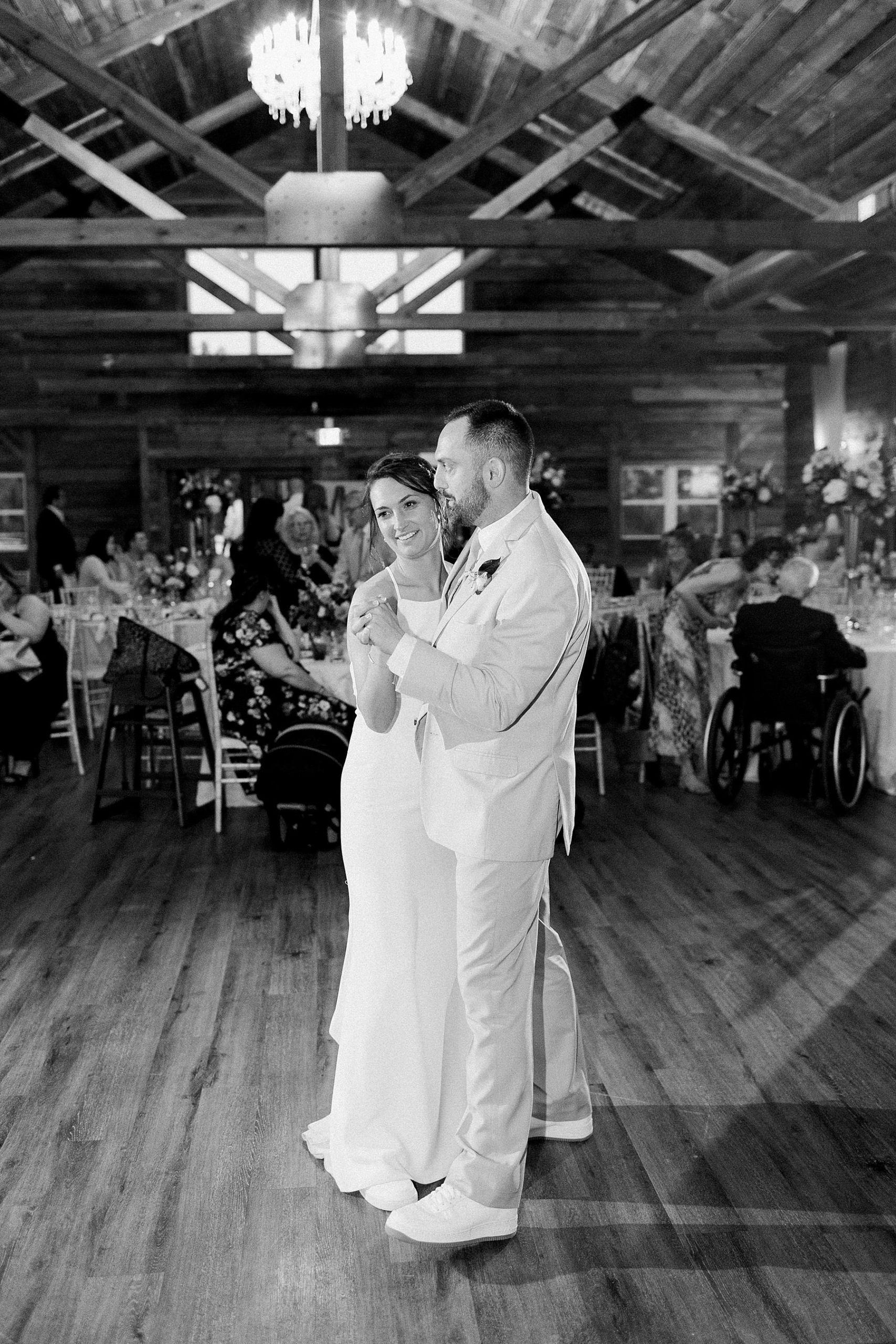 first dance at barn wedding fields reserve near madison, wisconsin