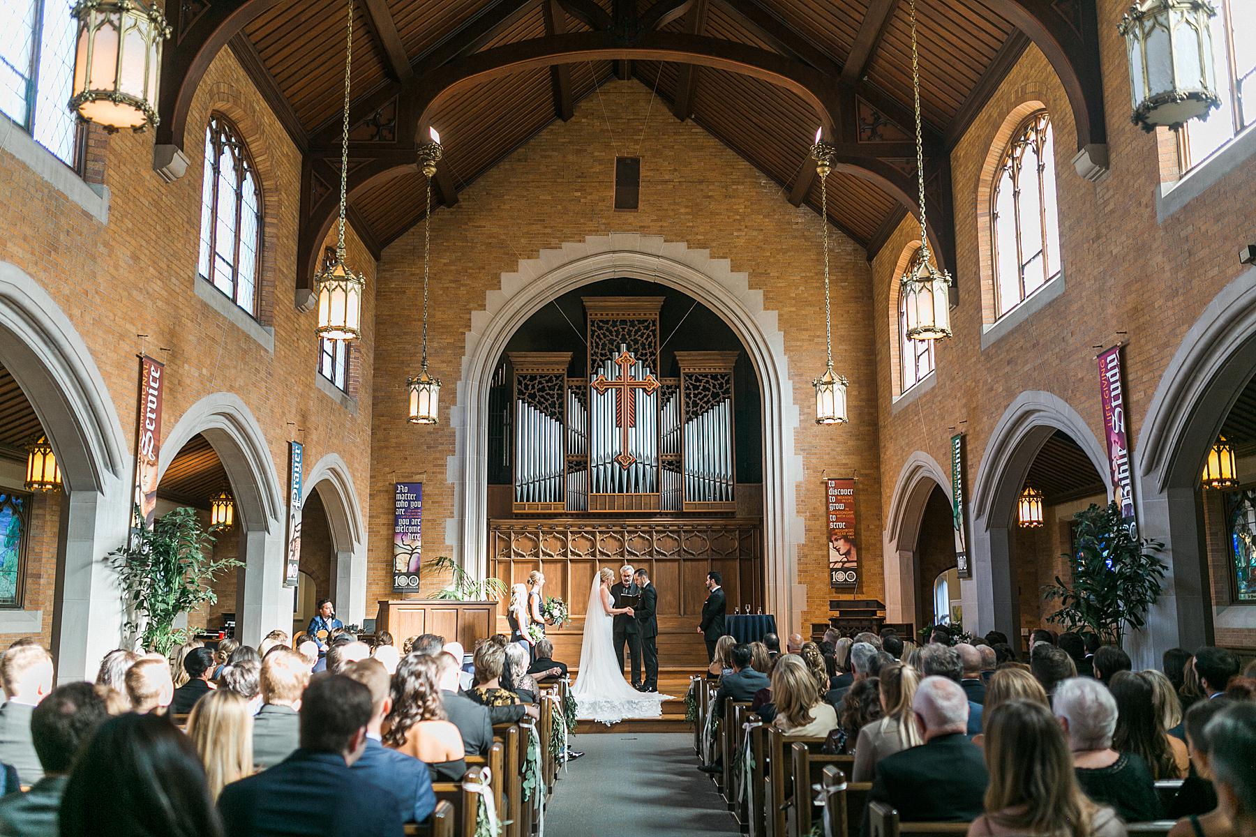 wedding ceremony at a church in milwaukee, wisconsin