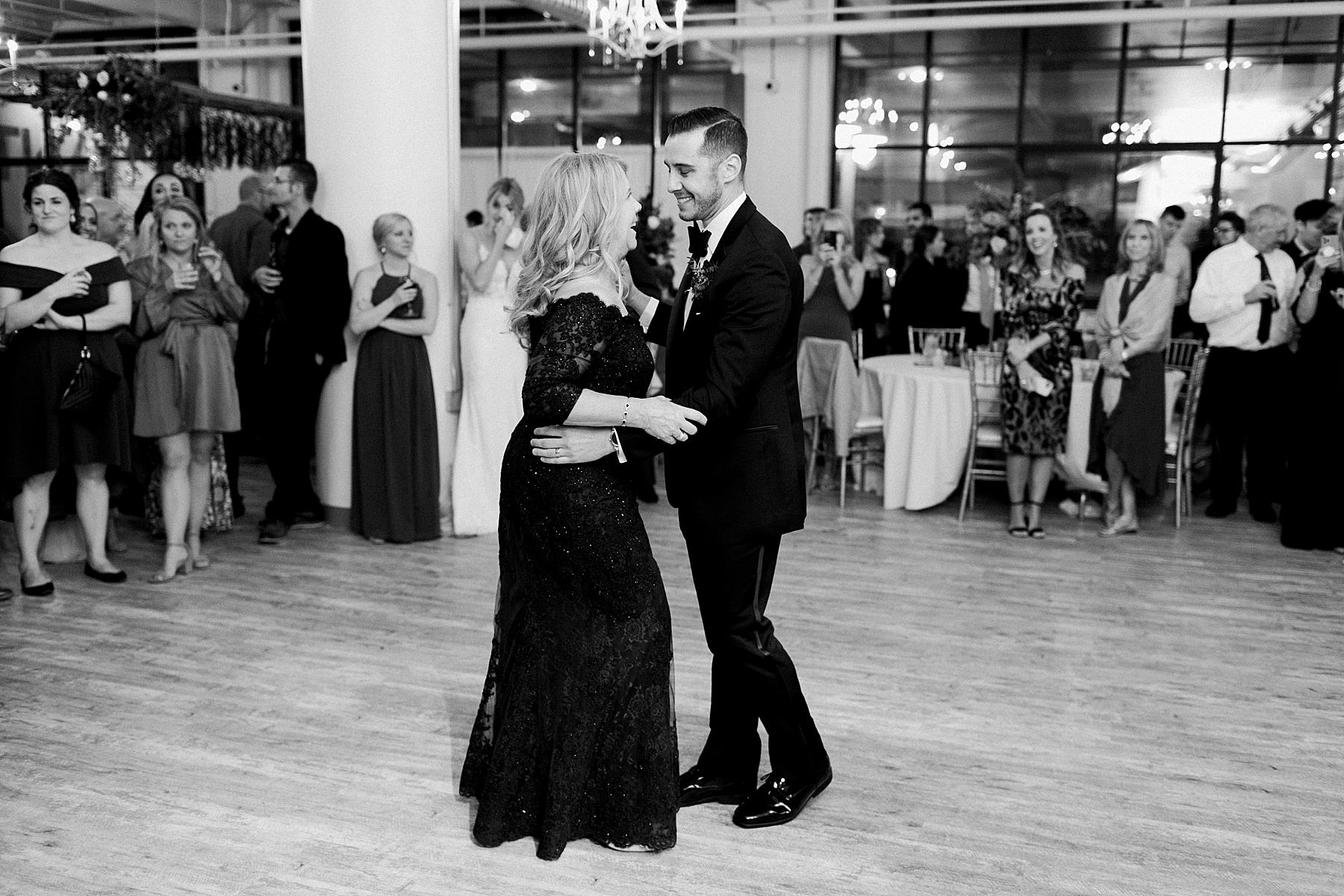 first dance at wedding reception dinner at plant no 4, milwaukee, wisconsin