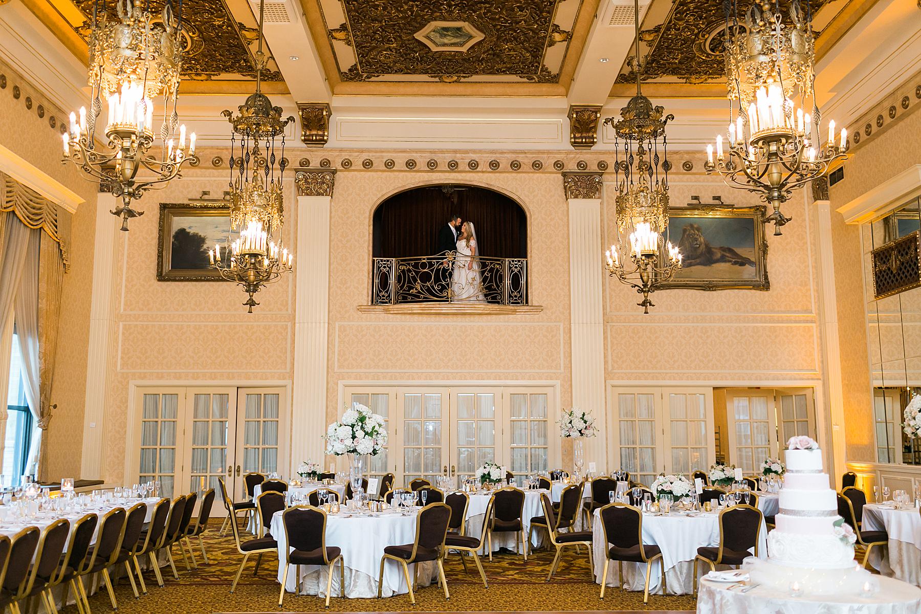 classic pfister hotel white and gold elegant milwaukee wedding reception